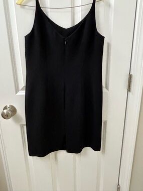 Petite Sophisticate Black Midi Slip Dress “Little Black Dress”